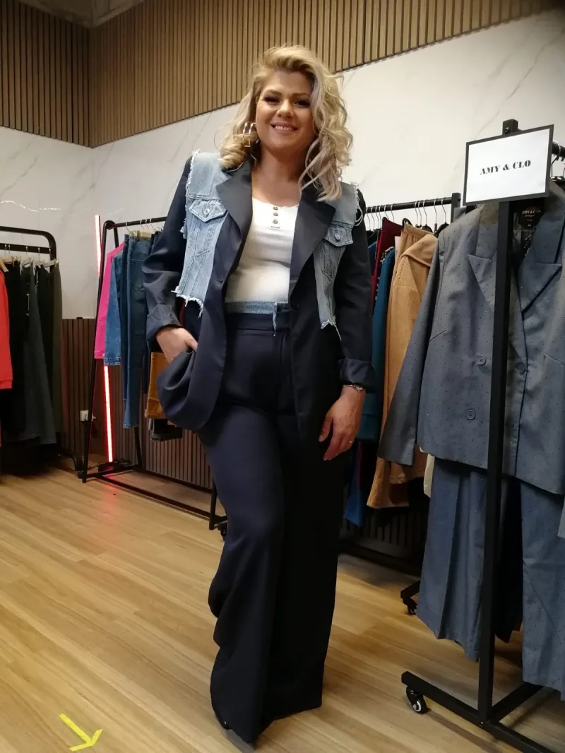 2-in-1-Blazer mit integrierter Jeansweste