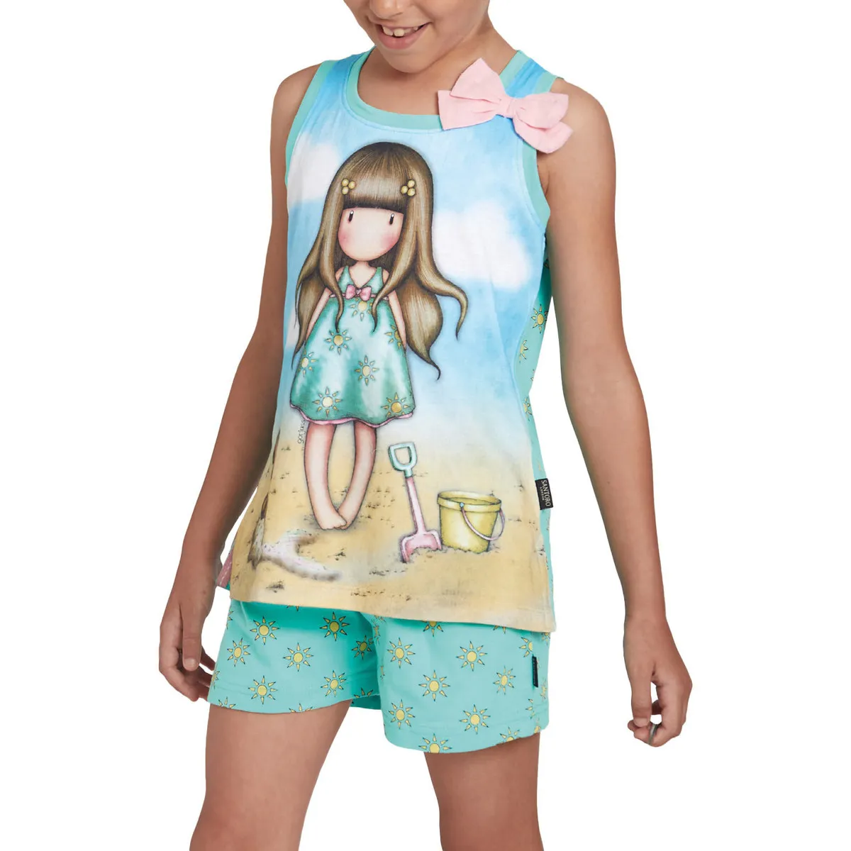 Admas - Schlafanzug für Mädchen kurzes Tanktop Hello Summer Santoro