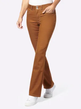 Bootcut-Jeans in cognac-denim