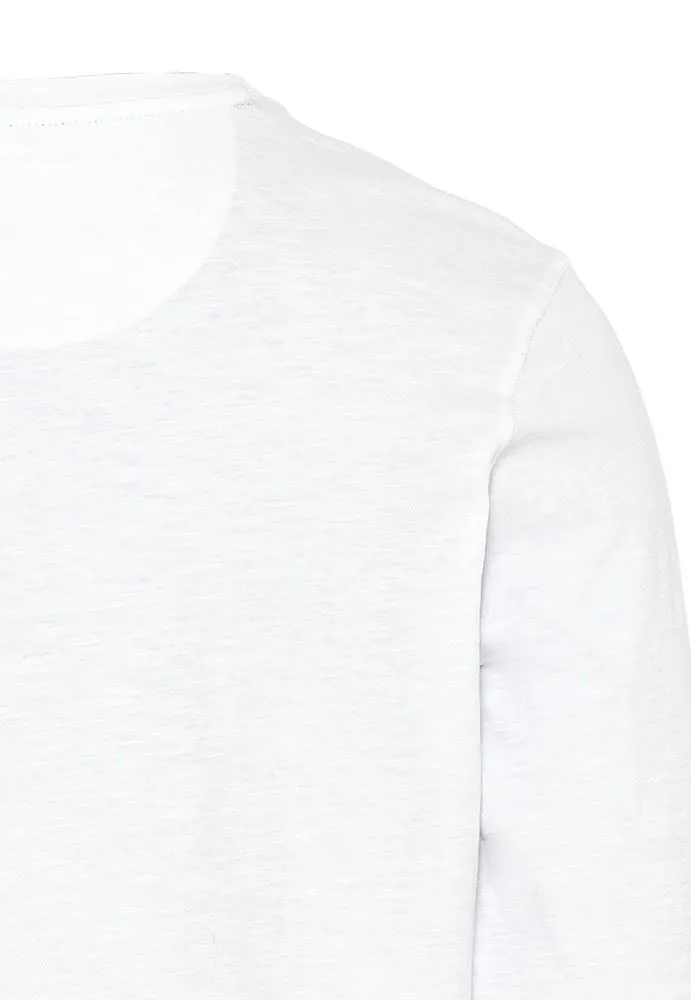 Camel Active Langarmshirt Henley - Kragen Organic Cotton cremeweiß Noos 9T05409371