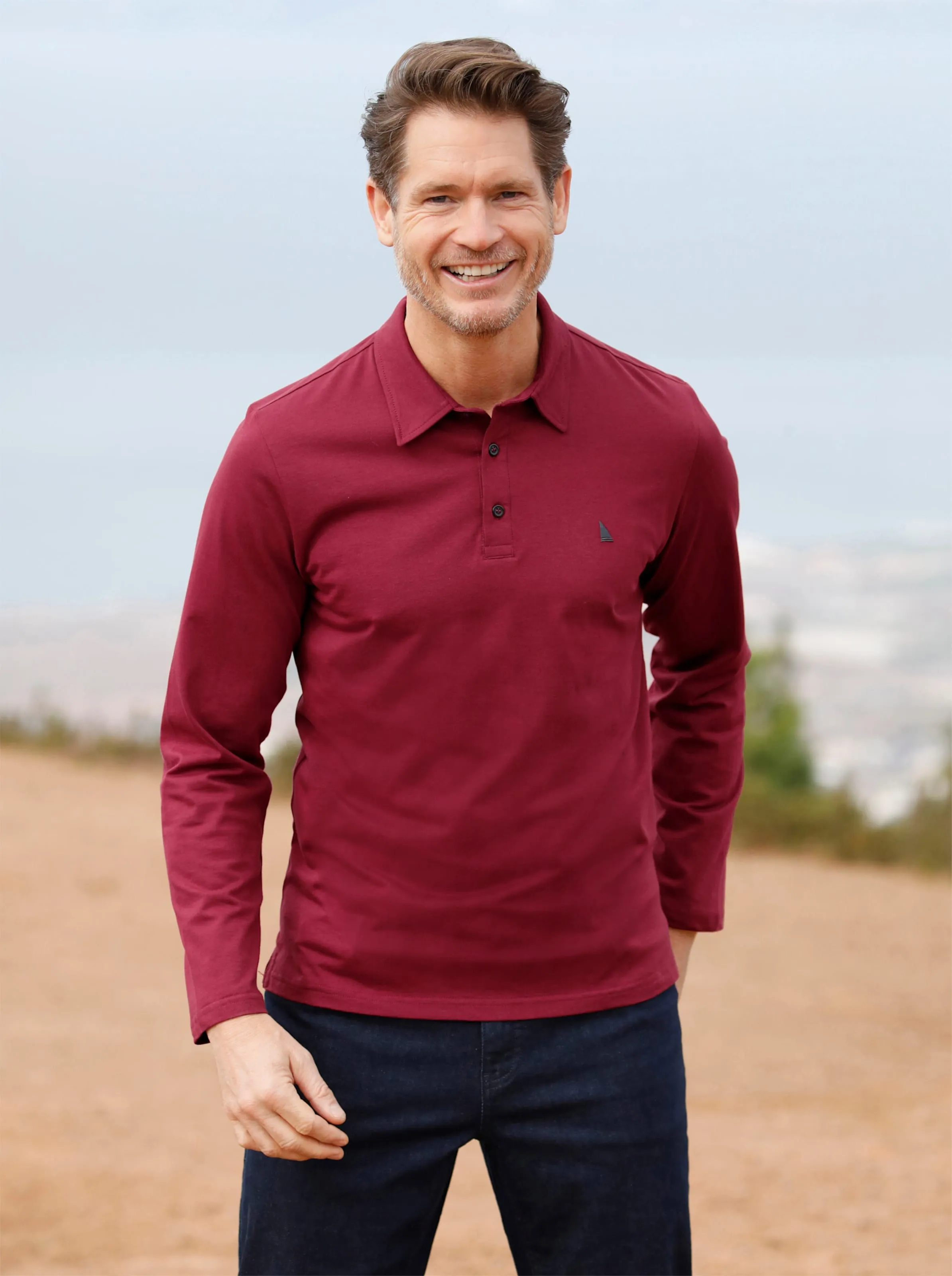 Catamaran Langarm-Shirt in dunkelrot