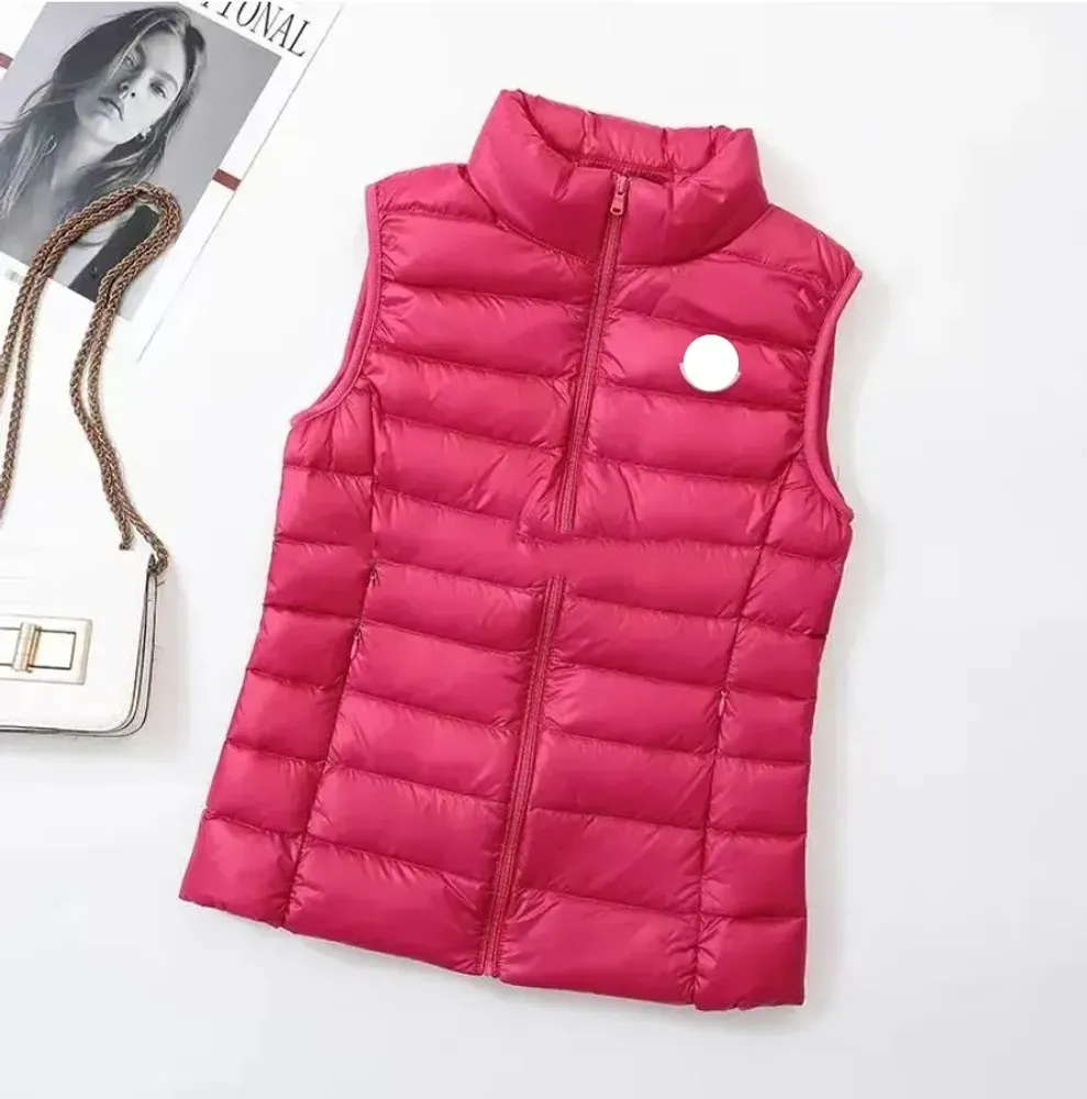 Damen Down Vest Jackets Französische Designer -Marke Ärmel und Lady Vest Luxus Stickerei Abzeichen Oberbekleidung Schichten Größ