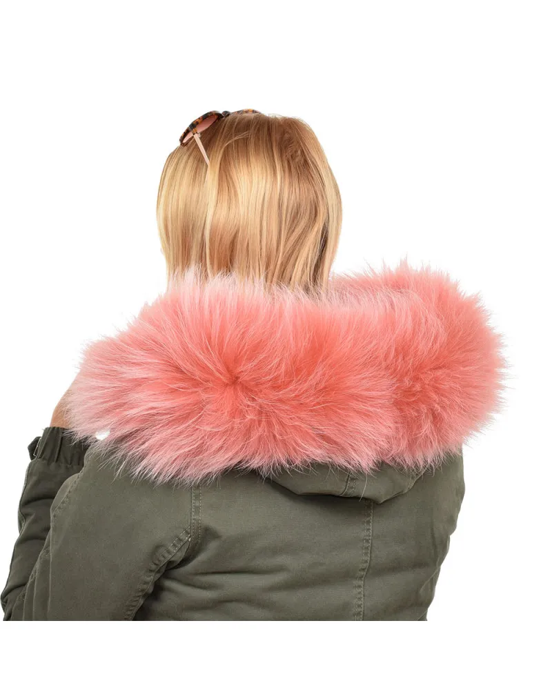 Fellkragen rosa Fell für Kapuze aus Finnraccoon (72cm)