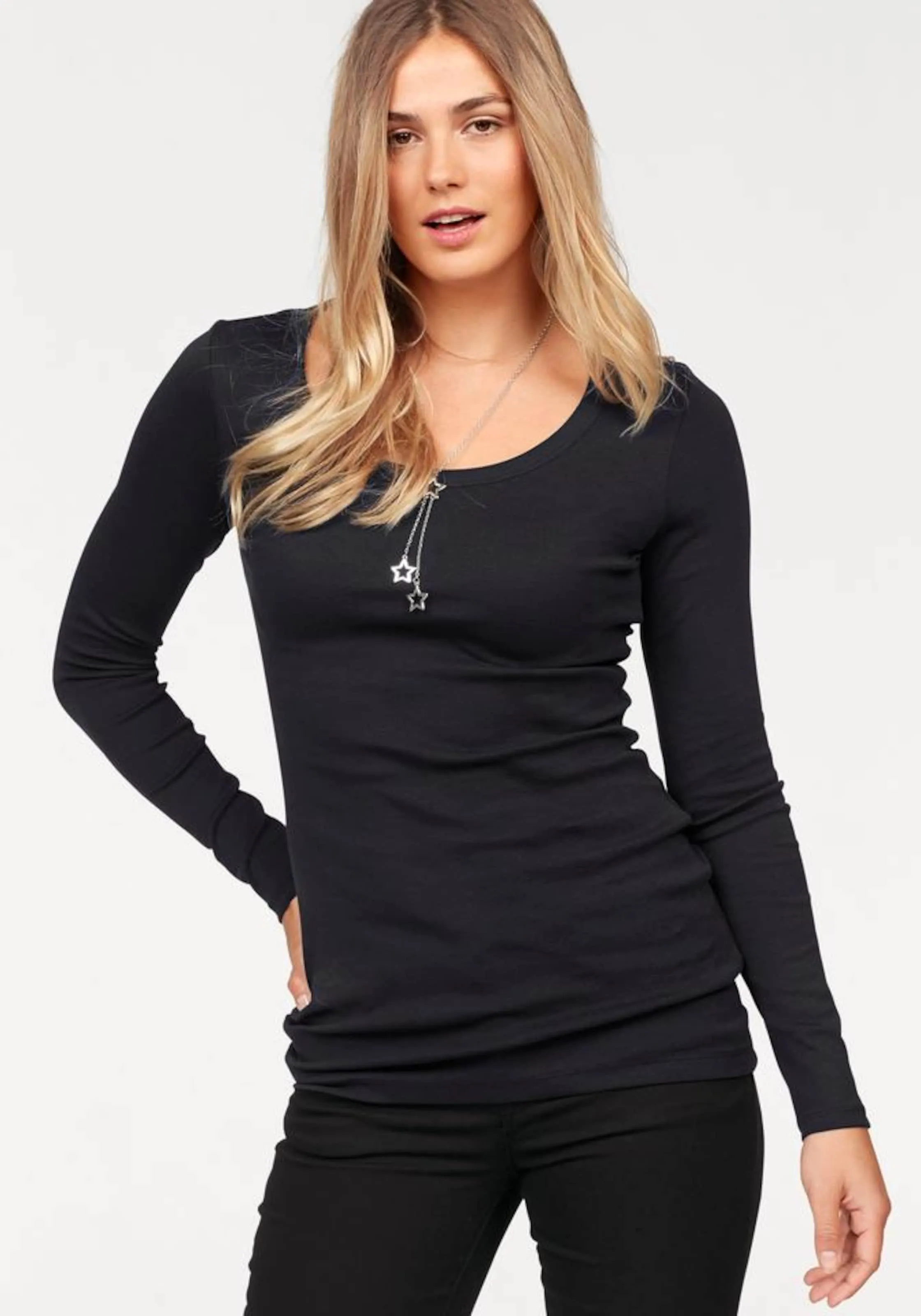 FLASHLIGHTS Langarmshirt in Rot, Schwarz