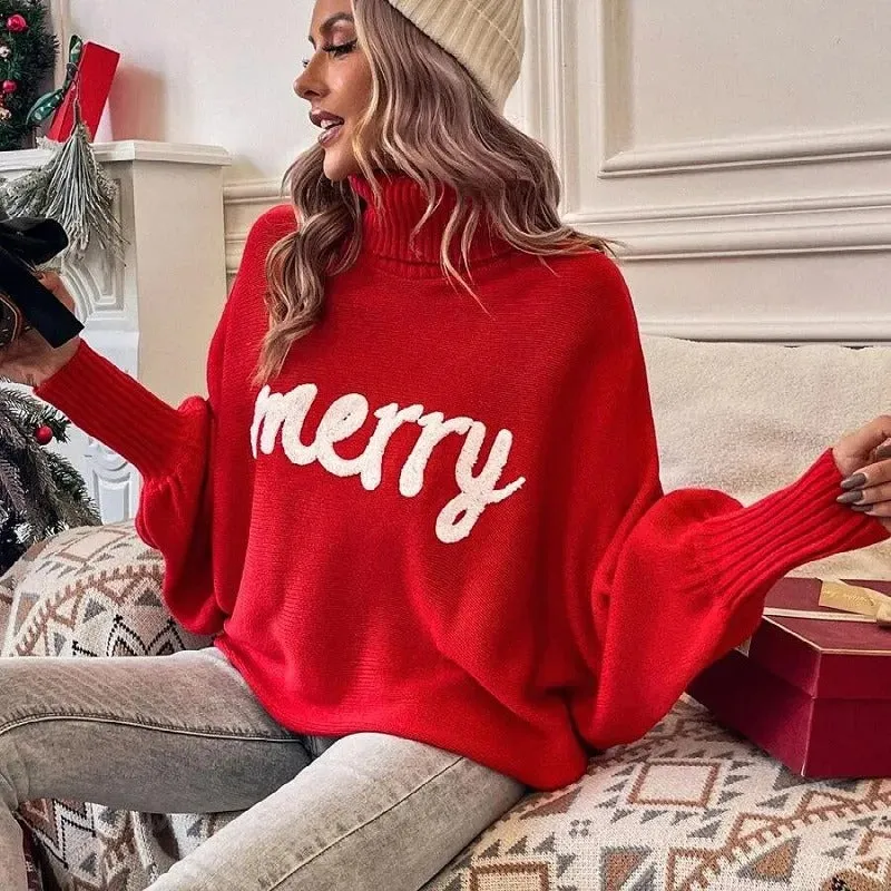Gemütlicher Weihnachts-Schneeflocken-Strickpullover