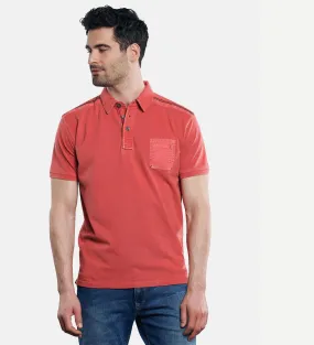 Herren engbers Poloshirt mit maskulinen Details in Rot kaufen 31524