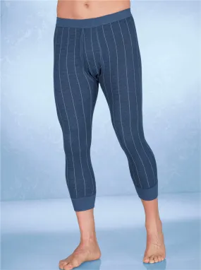 Hose 3/4-lang in marine + hellblau