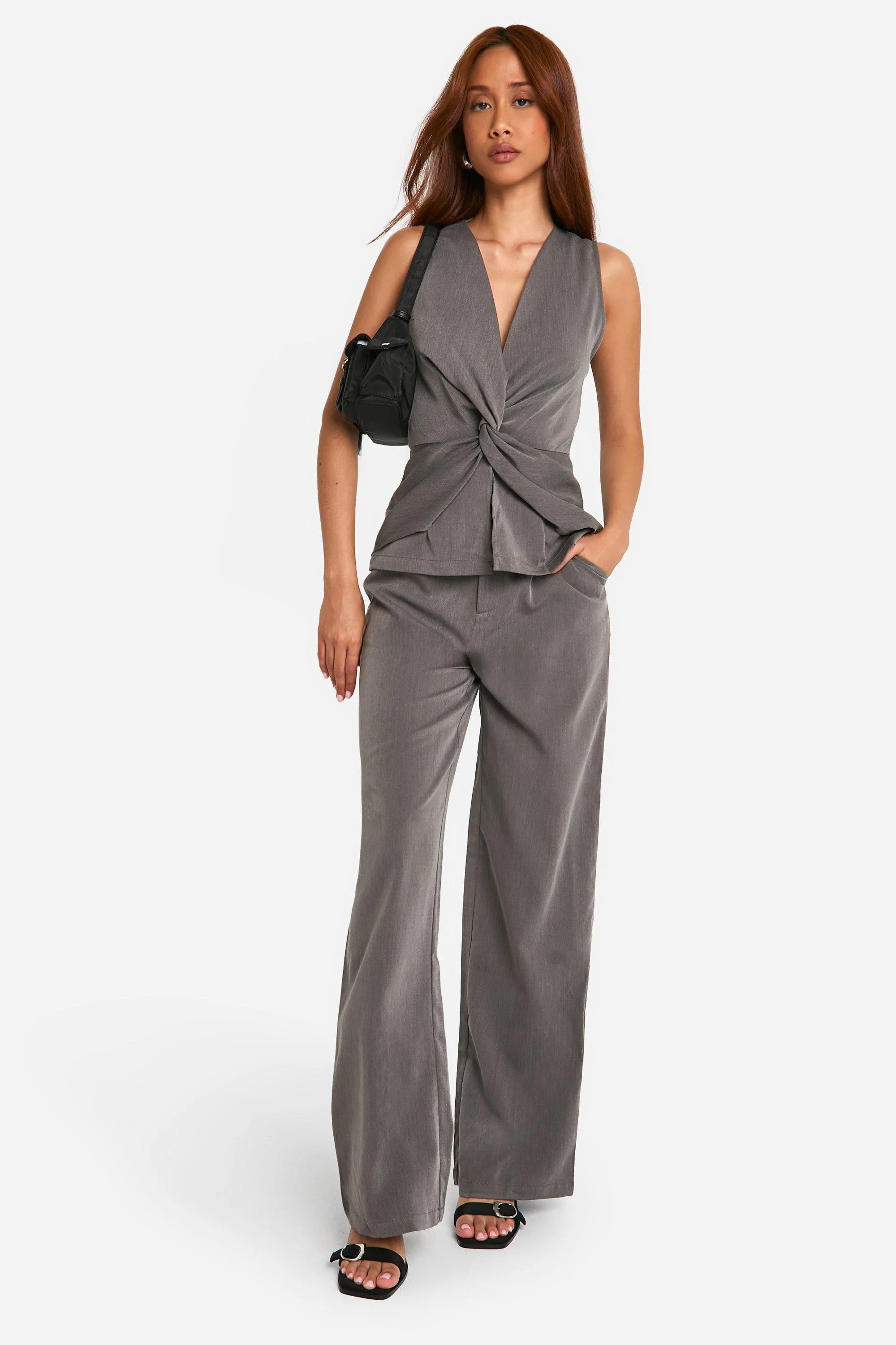 Hose mit hohem Bund und weitem Bein