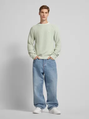 Hugo Blue Strickpullover mit Logo-Stitching Modell 'Sondye' (hellgruen) online kaufen