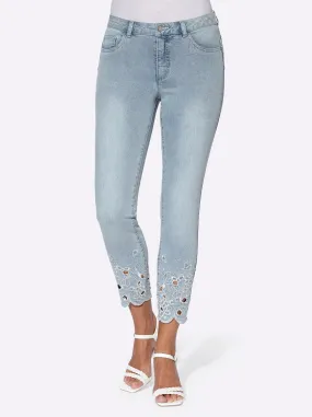 Jeans in blue-bleached