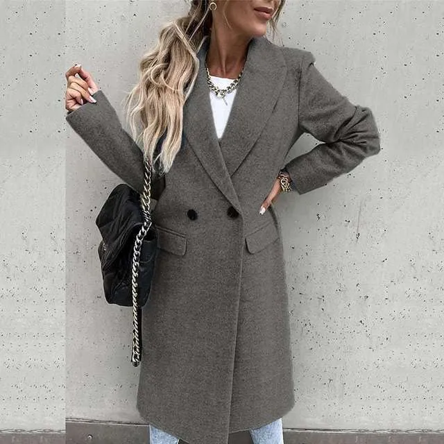 Lentis | Mode Länger Kragen Wollmantel | Luxuriöse Wärme für stilbewus