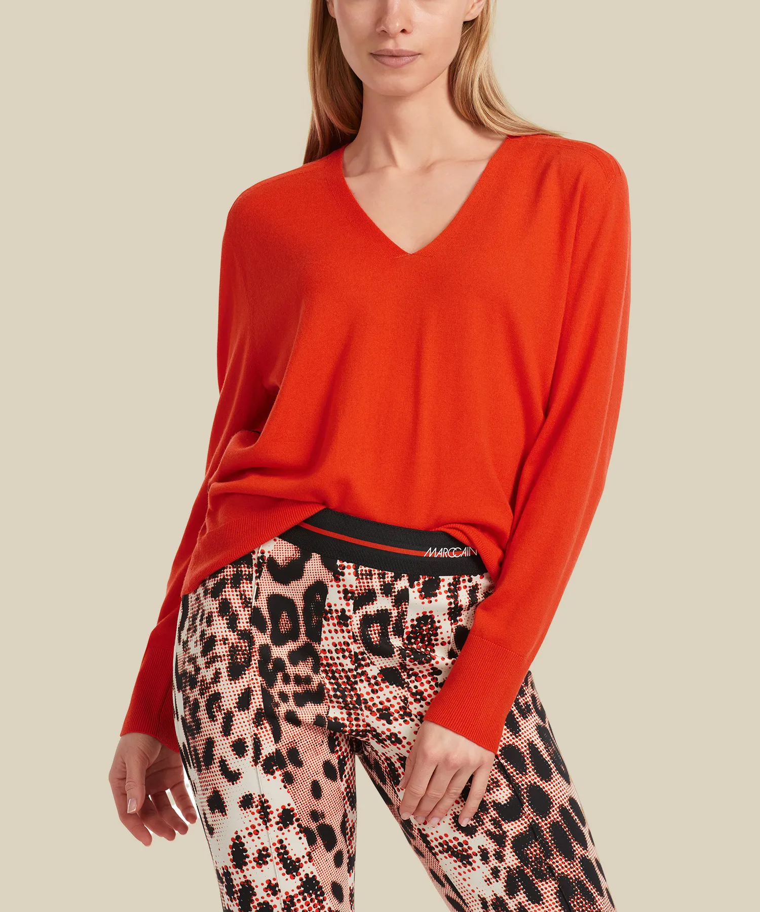 Marc Cain Sports Pullover aus kontrastreicher Wollmischung
