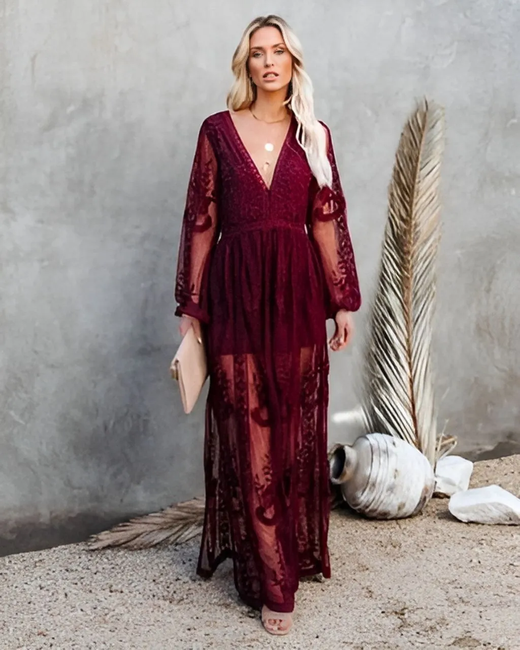 maxi kleid mit schlitz | Willaine
