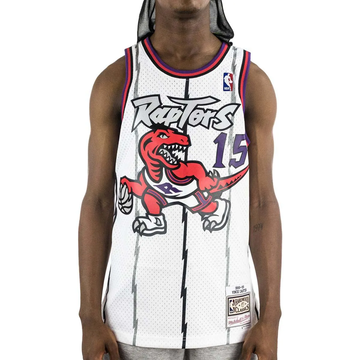 Mitchell & Ness Toronto Raptors Vince Carter #15 NBA Swingman Jersey 2.0 Trikot SMJYGS18213-TRAWHIT98VCAalt - weiss-rot-lila
