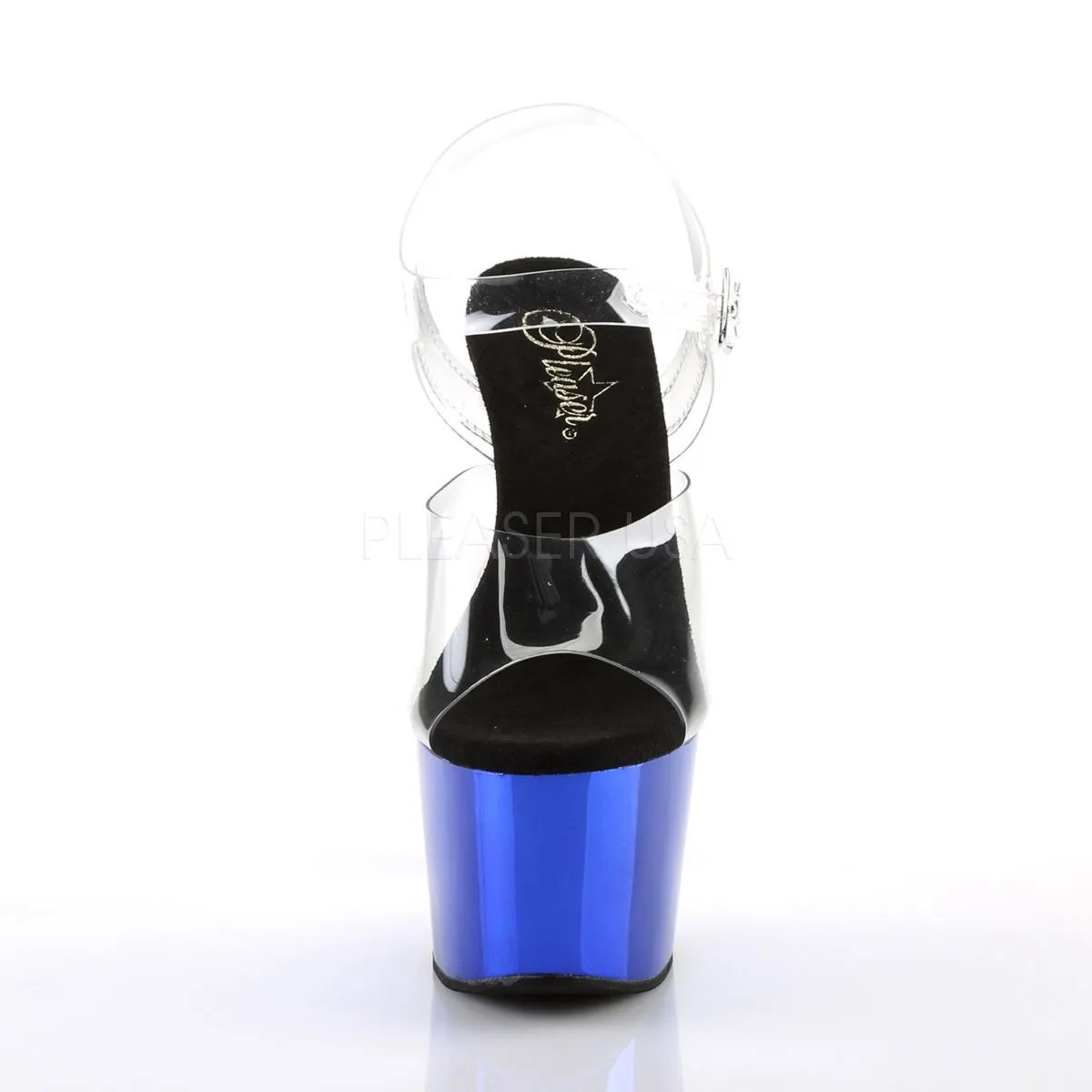 Plateau High Heels ADORE-708 blau Chrom