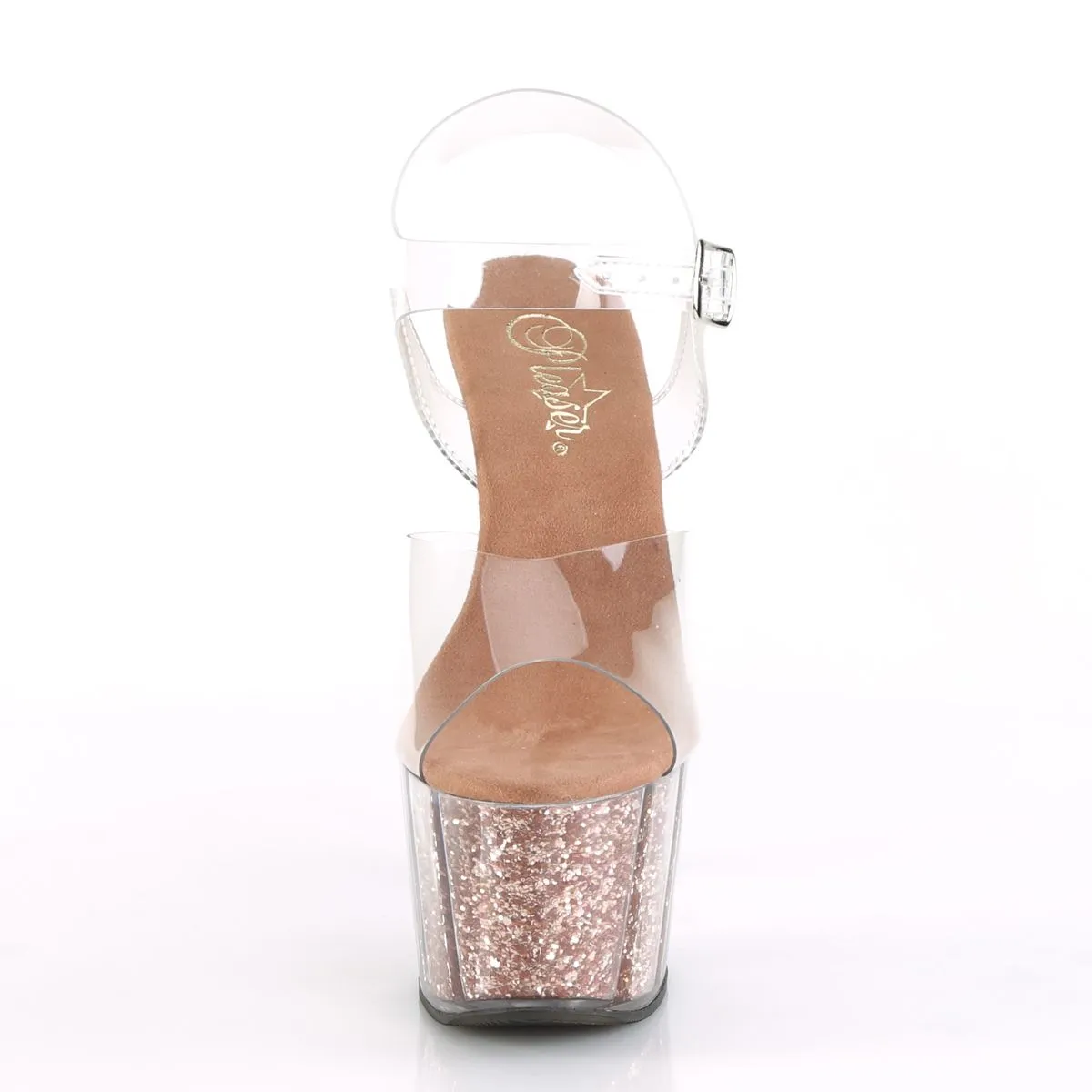 Plateau High Heels ADORE-708G rose gold Glitter