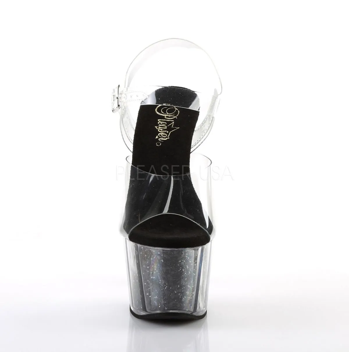 Plateau High Heels ADORE-708G schwarz Glitter
