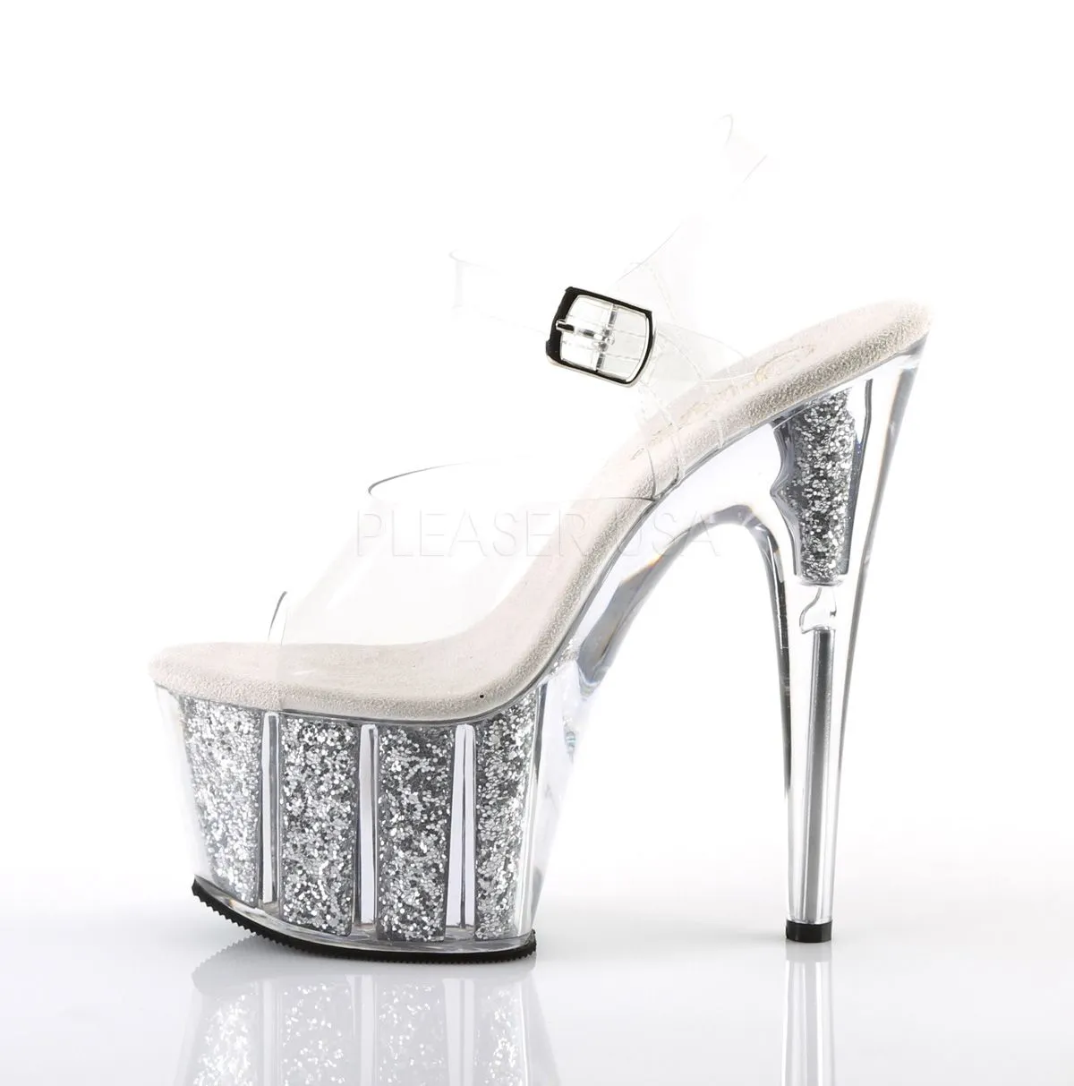 Plateau High Heels ADORE-708G silber Glitter