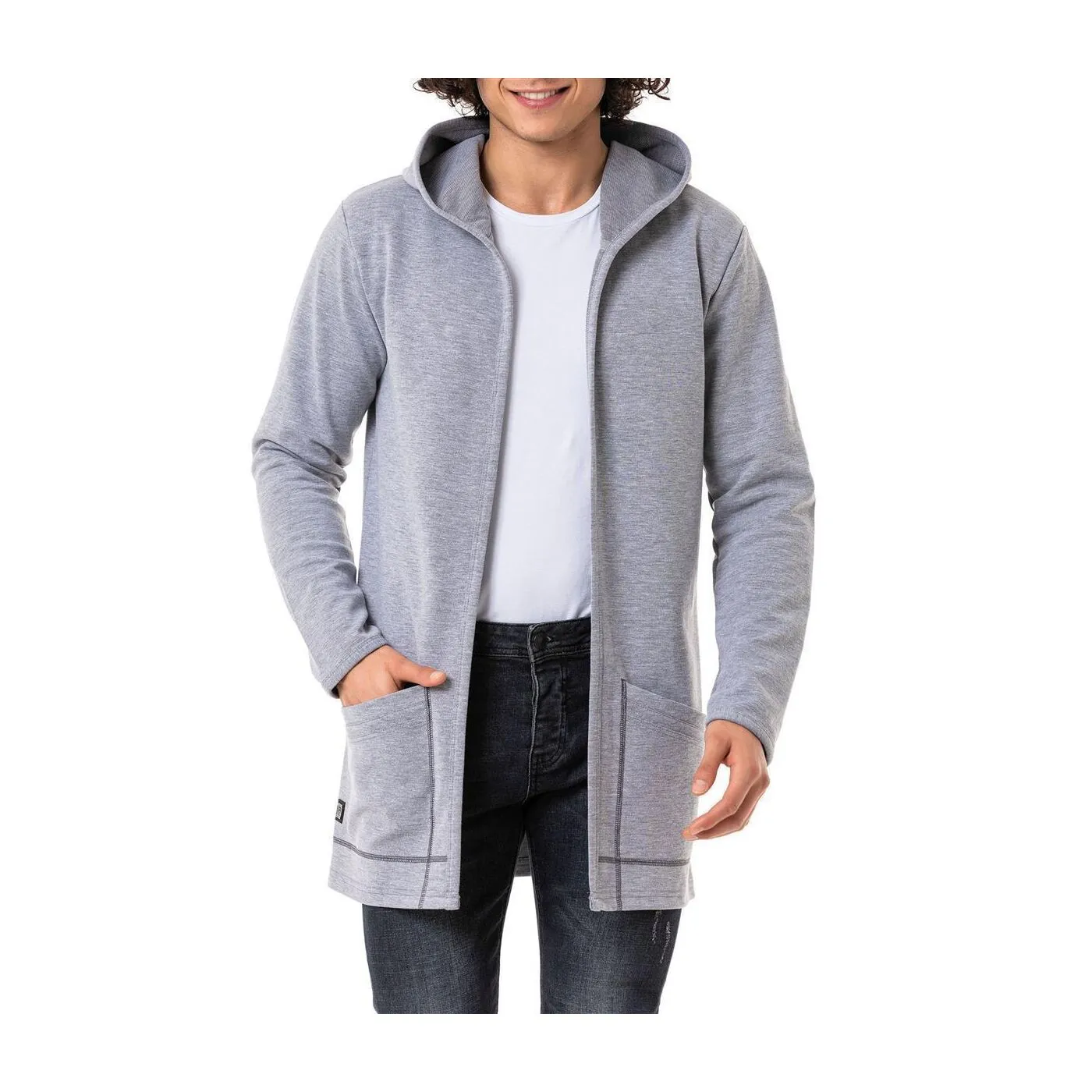 Red Bridge Herren Cardigan Long Cut mit Kapuze