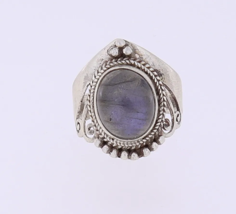 Ring schimmernder Lapradorit Handarbeit echt Silber Größe 48 – 5 Nepal VIII-52