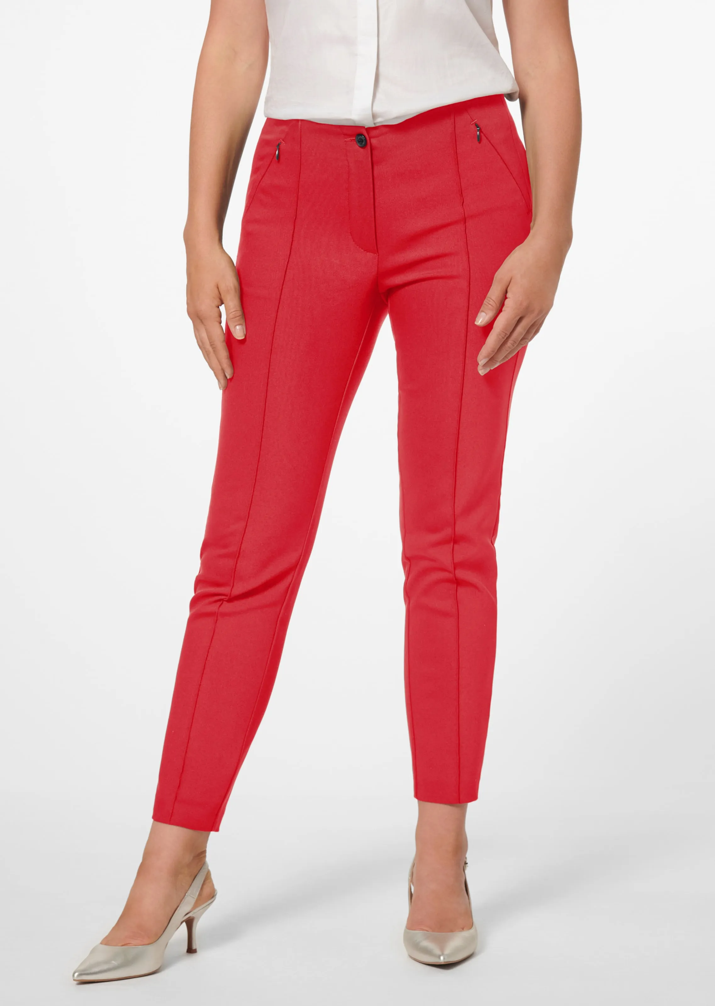 Schlanke Stretch-Hose mit Biesen