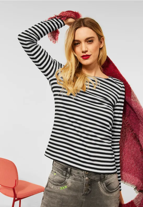 Street One Gestreiftes Langarmshirt  - Style LANEA