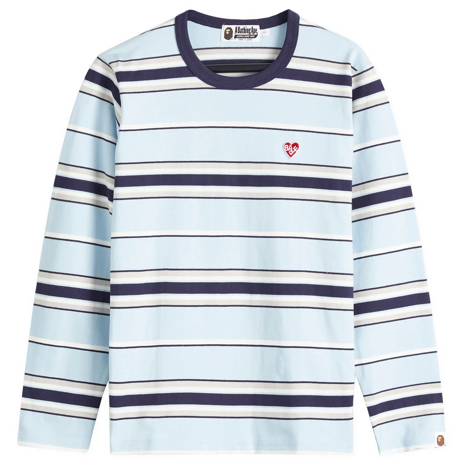 T-shirt BAPE One Point Stripe Long Sleeve T-Shirt 001LTK802001L-SAX