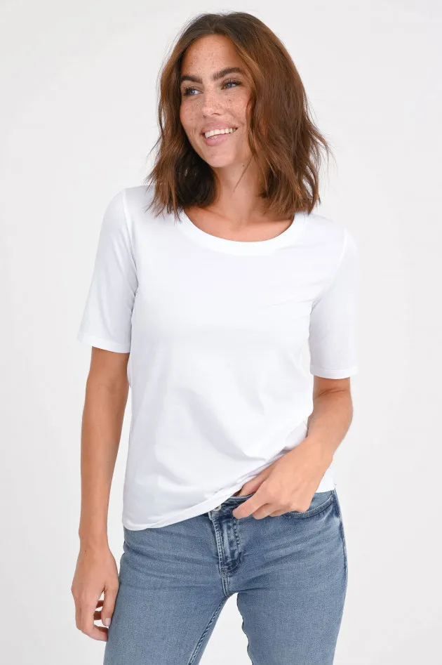 T-Shirt JANE mit verlängertem Kurzarm in Weiß