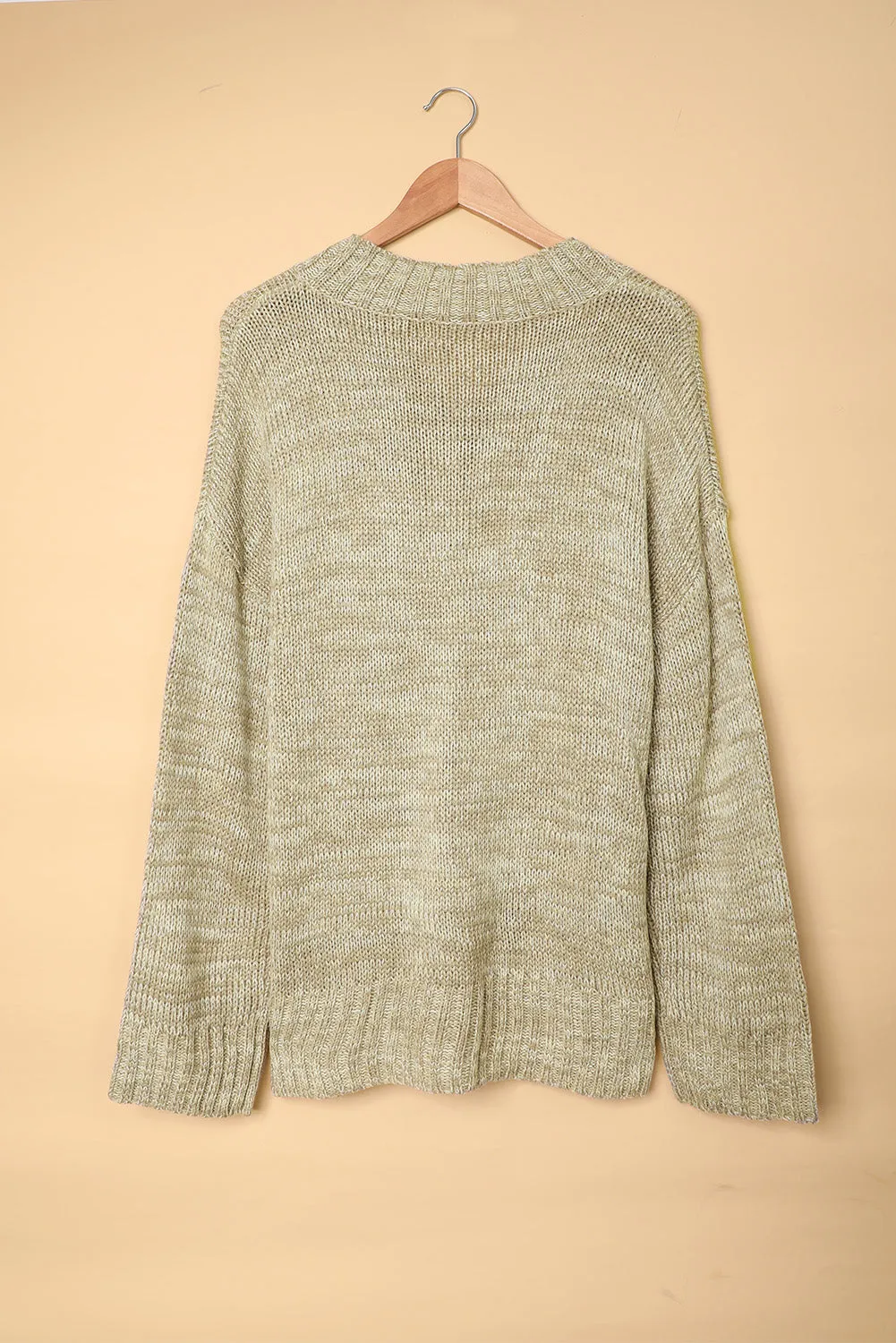 V-Ausschnitt Drop Shoulder Strickpullover