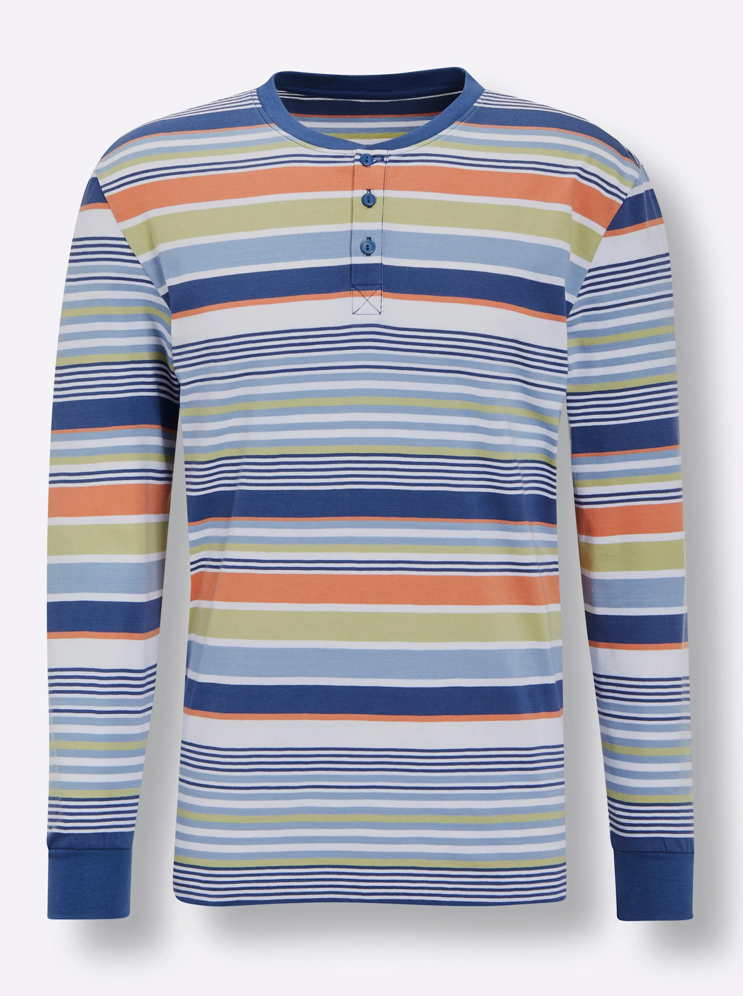 wäschepur men Schlafanzug in jeansblau-bleu-geringelt