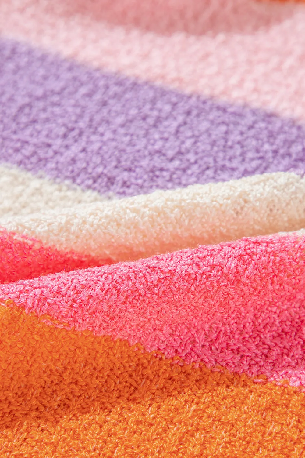 Übergroßer Colorblock-Pullover Mit V-Ausschnitt Und Kapuze